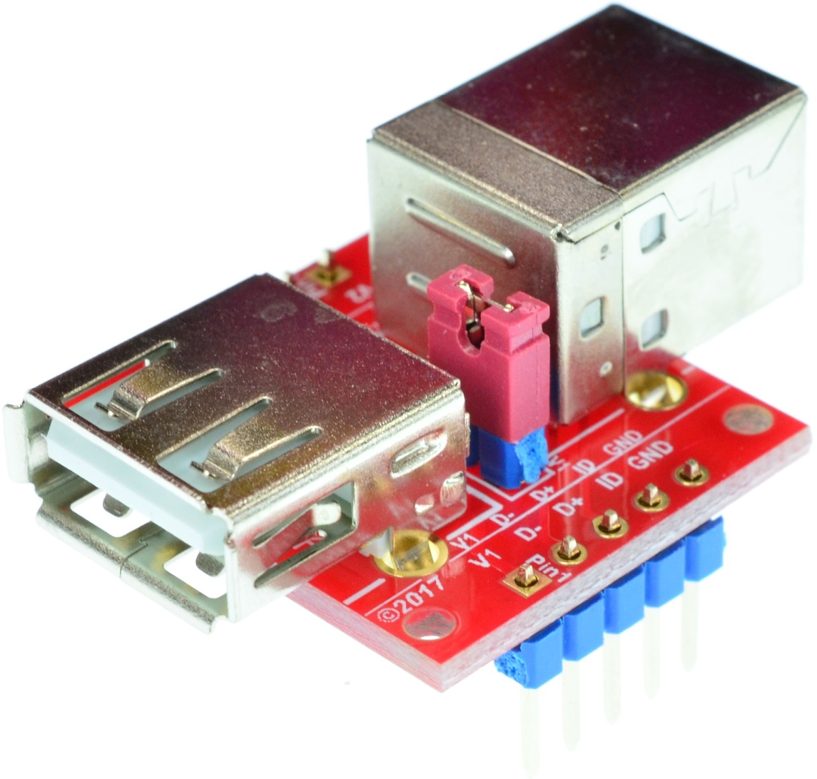 USB2.0 Type A Female to USB2.0 Type B Female pass-through adapter breakout